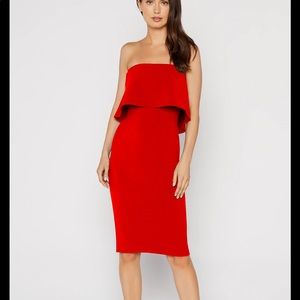 Likely Driggs Strapless Dress in Red, Size 8. New with Tags.